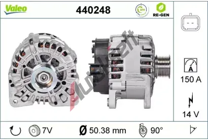 VALEO Alternátor VA 440248, 440248 VALEO Alternátor VA 440248, 440248