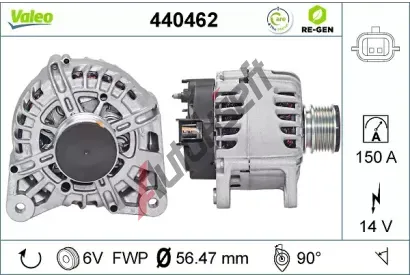 VALEO Alterntor VALEO RE-GEN REMANUFACTURED VA 440462, 440462