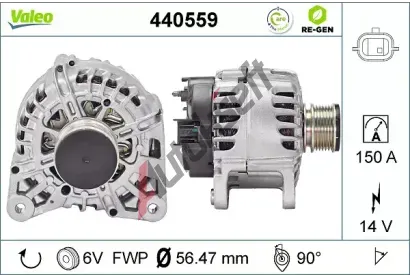 VALEO Alterntor VALEO RE-GEN REMANUFACTURED VA 440559, 440559