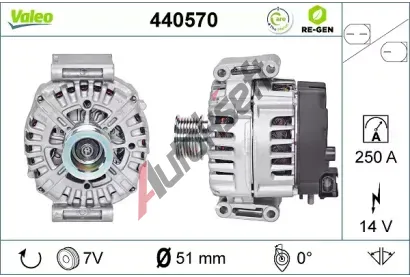 VALEO Alterntor VALEO RE-GEN REMANUFACTURED VA 440570, 440570