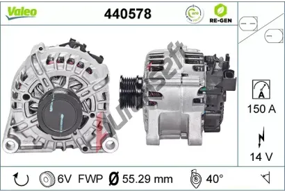 VALEO Alterntor VALEO RE-GEN REMANUFACTURED VA 440578, 440578