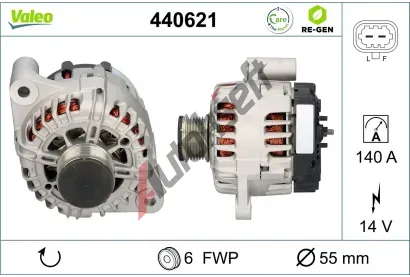 VALEO Alternátor VALEO RE-GEN REMANUFACTURED VA 440621, 440621 VALEO Alternátor VALEO RE-GEN REMANUFACTURED VA 440621, 440621