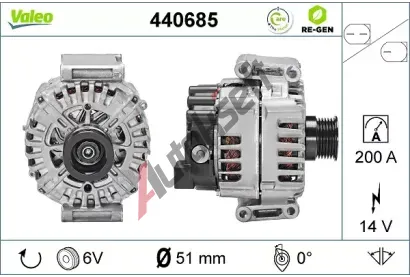 VALEO Alterntor VALEO RE-GEN REMANUFACTURED VA 440685, 440685