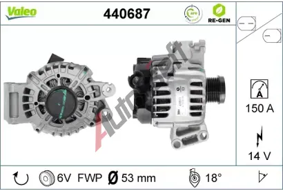 VALEO Alterntor VALEO RE-GEN REMANUFACTURED VA 440687, 440687