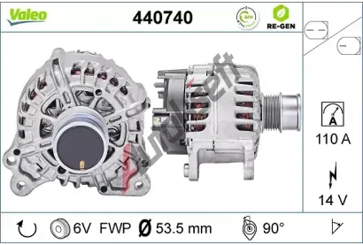 VALEO Alterntor VALEO RE-GEN REMANUFACTURED VA 440740, 440740