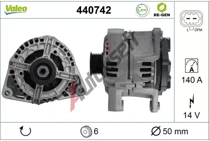 VALEO Alternátor VALEO RE-GEN REMANUFACTURED VA 440742, 440742 VALEO Alternátor VALEO RE-GEN REMANUFACTURED VA 440742, 440742