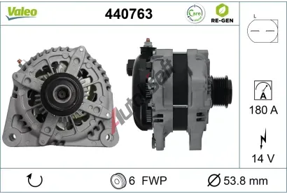 VALEO Alternátor VALEO RE-GEN REMANUFACTURED VA 440763, 440763 VALEO Alternátor VALEO RE-GEN REMANUFACTURED VA 440763, 440763