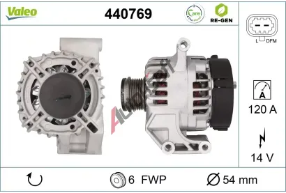 VALEO Alternátor VALEO RE-GEN REMANUFACTURED VA 440769, 440769 VALEO Alternátor VALEO RE-GEN REMANUFACTURED VA 440769, 440769