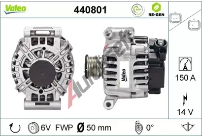 VALEO Alterntor VALEO RE-GEN REMANUFACTURED VA 440801, 440801