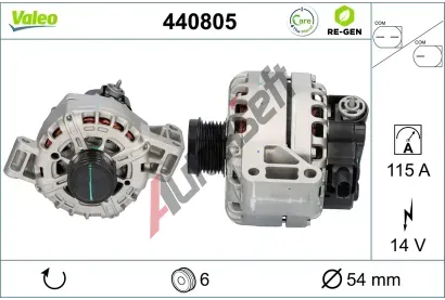VALEO Alternátor VALEO RE-GEN REMANUFACTURED VA 440805, 440805 VALEO Alternátor VALEO RE-GEN REMANUFACTURED VA 440805, 440805