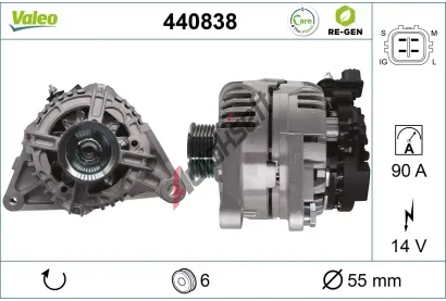 VALEO Alternátor VALEO RE-GEN REMANUFACTURED VA 440838, 440838 VALEO Alternátor VALEO RE-GEN REMANUFACTURED VA 440838, 440838