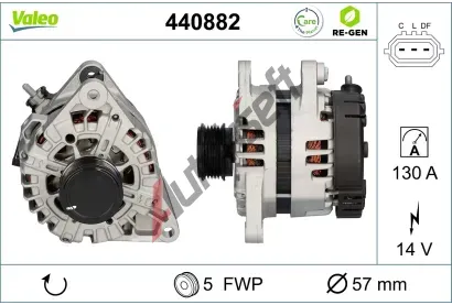 VALEO Alternátor VALEO RE-GEN REMANUFACTURED VA 440882, 440882 VALEO Alternátor VALEO RE-GEN REMANUFACTURED VA 440882, 440882