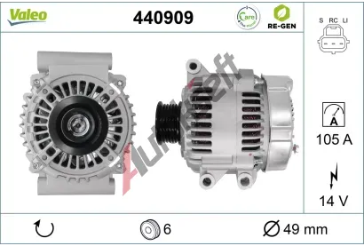 VALEO Altern�tor VALEO RE-GEN REMANUFACTURED VA 440909, 440909