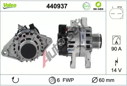 VALEO Alternátor VALEO RE-GEN REMANUFACTURED VA 440937, 440937 VALEO Alternátor VALEO RE-GEN REMANUFACTURED VA 440937, 440937