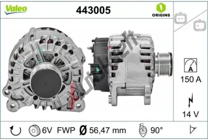 VALEO Alterntor VALEO ORIGINS NEW VA 443005, 443005