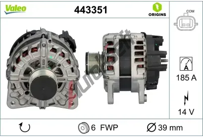 VALEO Alternátor VALEO ORIGINS NEW VA 443351, 443351 VALEO Alternátor VALEO ORIGINS NEW VA 443351, 443351