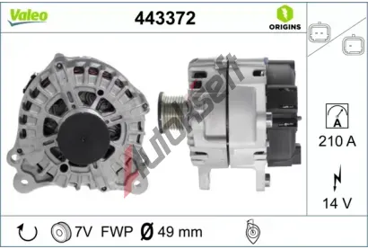 VALEO Alterntor VALEO ORIGINS NEW VA 443372, 443372