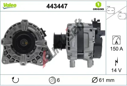 VALEO Alterntor VALEO ORIGINS NEW VA 443447, 443447