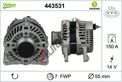 VALEO Alternátor VALEO ORIGINS NEW OE TECHNOLOGY VA 443531, 443531 VALEO Alternátor VALEO ORIGINS NEW OE TECHNOLOGY VA 443531, 443531