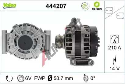 VALEO Alterntor VALEO RE-GEN REMANUFACTURED VA 444207, 444207