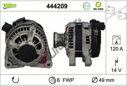 VALEO Alternátor VALEO RE-GEN REMANUFACTURED VA 444209, 444209 VALEO Alternátor VALEO RE-GEN REMANUFACTURED VA 444209, 444209
