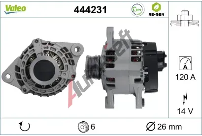 VALEO Alterntor VALEO RE-GEN REMANUFACTURED VA 444231, 444231