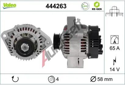 VALEO Alternátor VALEO RE-GEN REMANUFACTURED VA 444263, 444263 VALEO Alternátor VALEO RE-GEN REMANUFACTURED VA 444263, 444263
