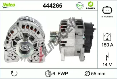 VALEO Alternátor VALEO RE-GEN REMANUFACTURED VA 444265, 444265 VALEO Alternátor VALEO RE-GEN REMANUFACTURED VA 444265, 444265