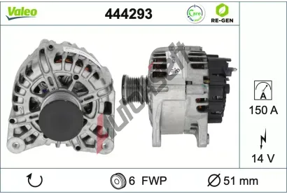 VALEO Alternátor VALEO RE-GEN REMANUFACTURED VA 444293, 444293 VALEO Alternátor VALEO RE-GEN REMANUFACTURED VA 444293, 444293