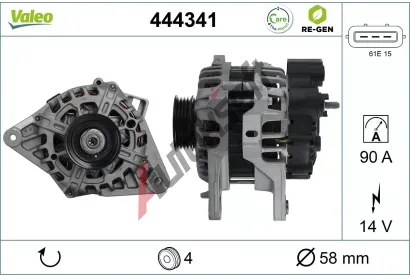 VALEO Alterntor VALEO RE-GEN REMANUFACTURED VA 444341, 444341