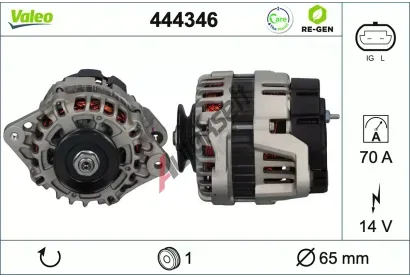 VALEO Alternátor VALEO RE-GEN REMANUFACTURED VA 444346, 444346 VALEO Alternátor VALEO RE-GEN REMANUFACTURED VA 444346, 444346