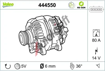 VALEO Alterntor VALEO RE-GEN REMANUFACTURED VA 444550, 444550
