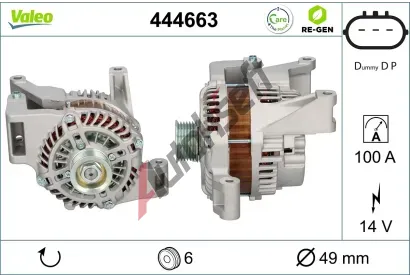 VALEO Alternátor VALEO RE-GEN REMANUFACTURED VA 444663, 444663 VALEO Alternátor VALEO RE-GEN REMANUFACTURED VA 444663, 444663