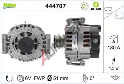 VALEO Alternátor VALEO RE-GEN REMANUFACTURED VA 444707, 444707 VALEO Alternátor VALEO RE-GEN REMANUFACTURED VA 444707, 444707