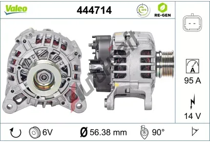 VALEO Alterntor VALEO RE-GEN REMANUFACTURED VA 444714, 444714