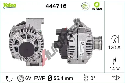 VALEO Alterntor VALEO RE-GEN REMANUFACTURED VA 444716, 444716