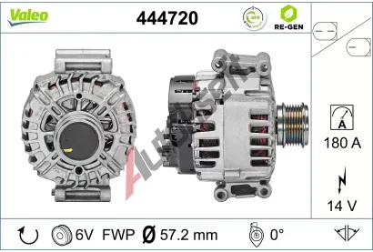 VALEO Alterntor VALEO RE-GEN REMANUFACTURED VA 444720, 444720