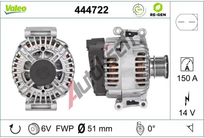 VALEO Alterntor VALEO RE-GEN REMANUFACTURED VA 444722, 444722