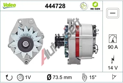 VALEO Alterntor VALEO RE-GEN REMANUFACTURED VA 444728, 444728