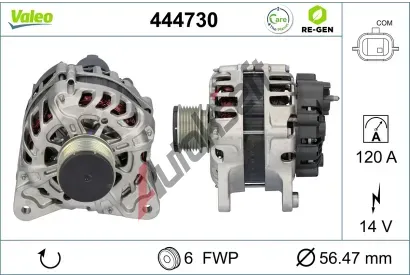 VALEO Alterntor VALEO RE-GEN REMANUFACTURED VA 444730, 444730