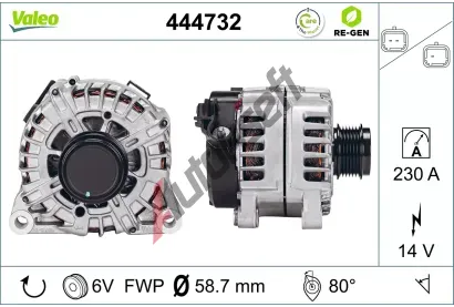 VALEO Alterntor VALEO RE-GEN REMANUFACTURED VA 444732, 444732