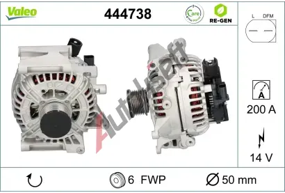 VALEO Alterntor VALEO RE-GEN REMANUFACTURED VA 444738, 444738