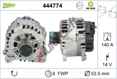 VALEO Altern�tor VALEO RE-GEN REMANUFACTURED VA 444774, 444774