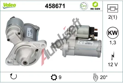 VALEO Startér VALEO RE-GEN REMANUFACTURED VA 458671, 458671 VALEO Startér VALEO RE-GEN REMANUFACTURED VA 458671, 458671