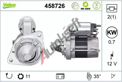 VALEO Startér VALEO RE-GEN REMANUFACTURED STOP&START VA 458726, 458726 VALEO Startér VALEO RE-GEN REMANUFACTURED STOP&START VA 458726, 458726