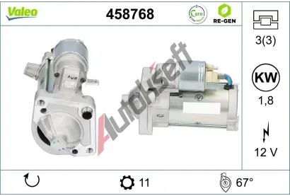 VALEO Startér VALEO RE-GEN REMANUFACTURED VA 458768, 458768 VALEO Startér VALEO RE-GEN REMANUFACTURED VA 458768, 458768
