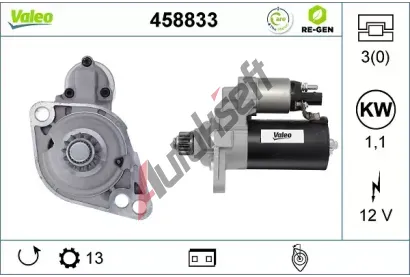 VALEO Startr VALEO RE-GEN REMANUFACTURED VA 458833, 458833