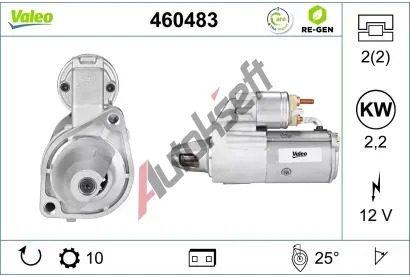 VALEO Startér VALEO RE-GEN REMANUFACTURED VA 460483, 460483 VALEO Startér VALEO RE-GEN REMANUFACTURED VA 460483, 460483