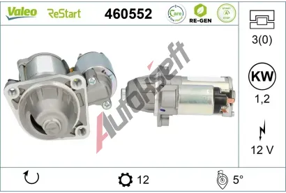 VALEO Startér VALEO RE-GEN REMANUFACTURED STOP&START VA 460552, 460552 VALEO Startér VALEO RE-GEN REMANUFACTURED STOP&START VA 460552, 460552