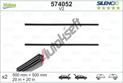 VALEO Strac gumika SILENCIO CARDBOARD 500 + 500 mm VA 574052, 574052